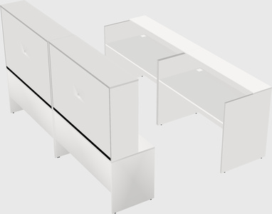 Shared u-shaped reception desks