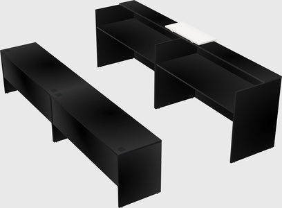 Shared u-shaped reception desks