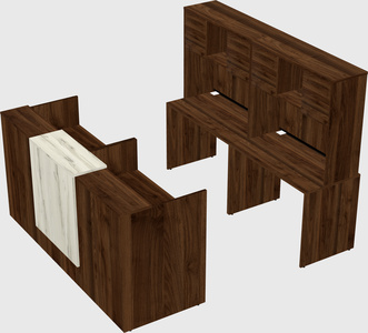 Shared u-shaped reception desks