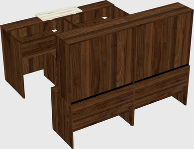 Shared u-shaped reception desks
