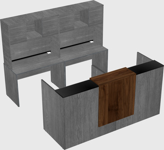 Shared u-shaped reception desks