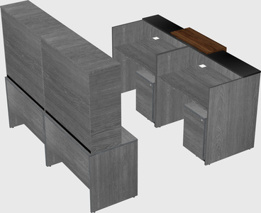 Shared u-shaped reception desks