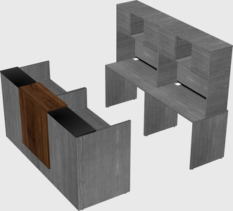 Shared u-shaped reception desks
