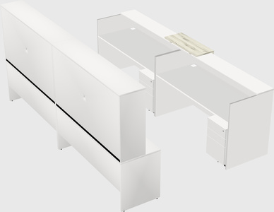 Shared u-shaped reception desks