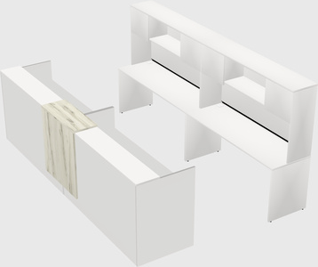 Shared u-shaped reception desks