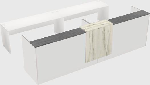 Shared u-shaped reception desks