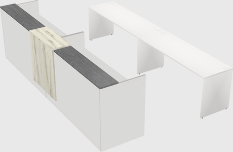 Shared u-shaped reception desks
