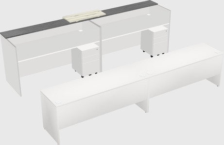 Shared u-shaped reception desks