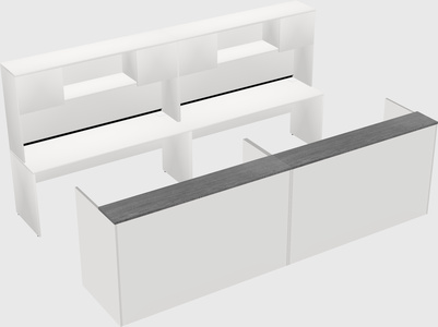 Shared u-shaped reception desks