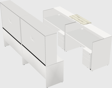 Shared u-shaped reception desks