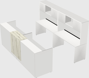 Shared u-shaped reception desks