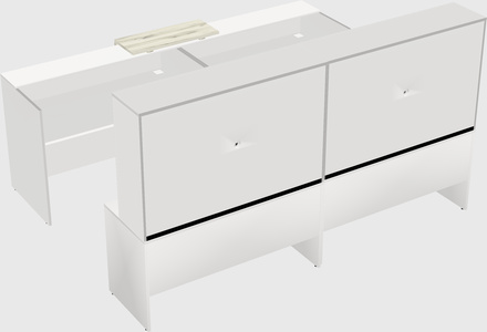 Shared u-shaped reception desks