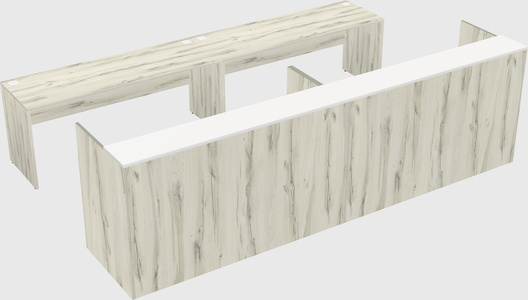 Shared u-shaped reception desks