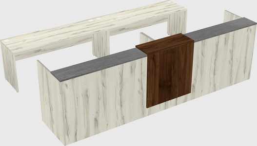 Shared u-shaped reception desks