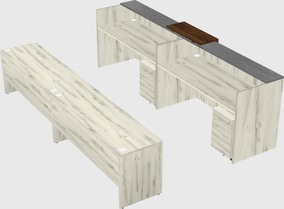 Shared u-shaped reception desks