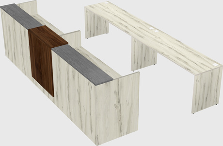 Shared u-shaped reception desks