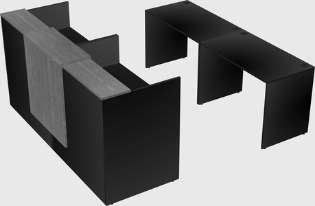 Shared u-shaped reception desks