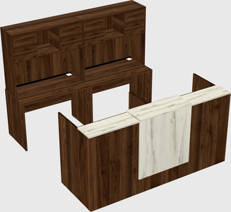 Shared u-shaped reception desks