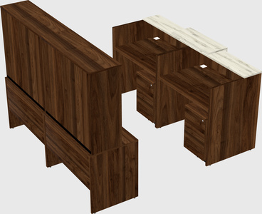 Shared u-shaped reception desks