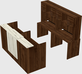 Shared u-shaped reception desks