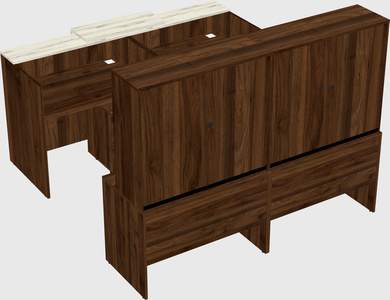 Shared u-shaped reception desks