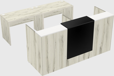 Shared u-shaped reception desks