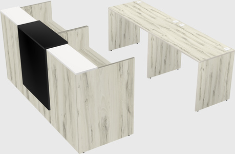 Shared u-shaped reception desks