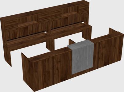 Shared u-shaped reception desks