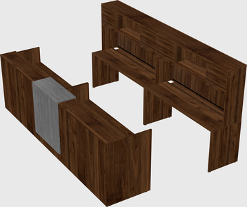 Shared u-shaped reception desks