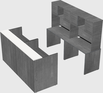 Shared u-shaped reception desks