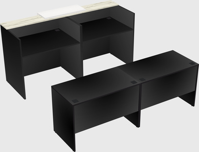 Shared u-shaped reception desks