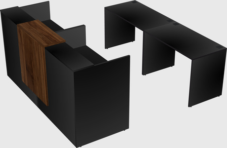 Shared u-shaped reception desks