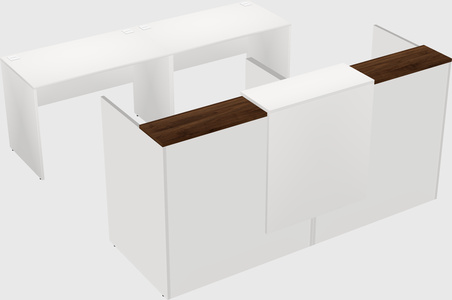 Shared u-shaped reception desks
