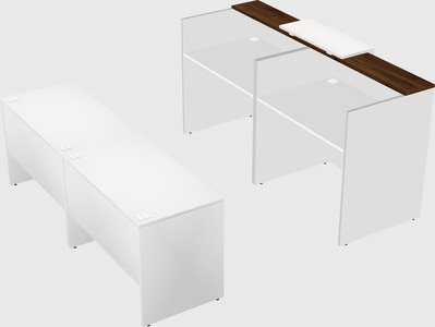 Shared u-shaped reception desks