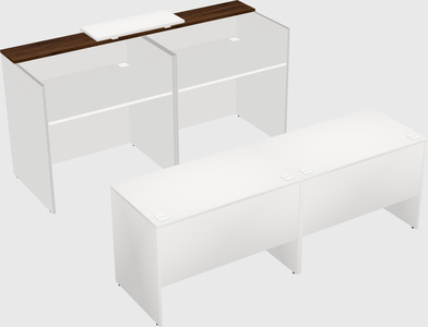 Shared u-shaped reception desks