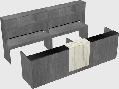 Shared u-shaped reception desks
