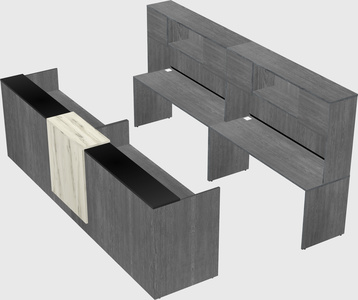 Shared u-shaped reception desks