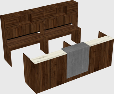 Shared u-shaped reception desks