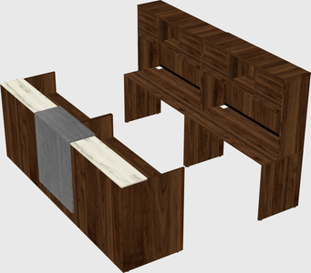 Shared u-shaped reception desks