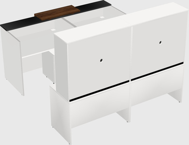 Shared u-shaped reception desks