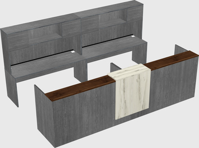 Shared u-shaped reception desks