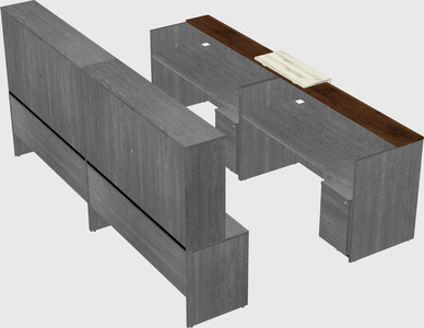 Shared u-shaped reception desks