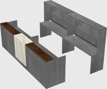 Shared u-shaped reception desks