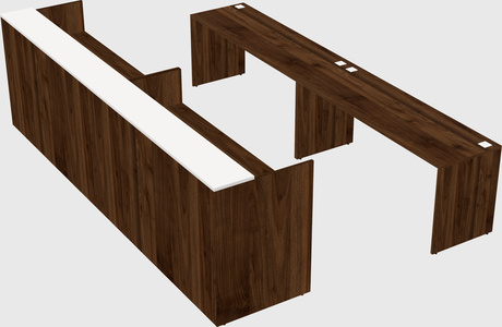Shared u-shaped reception desks