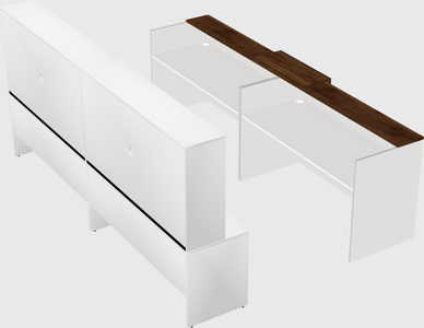 Shared u-shaped reception desks
