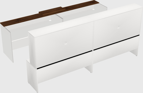 Shared u-shaped reception desks