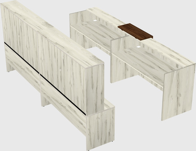 Shared u-shaped reception desks