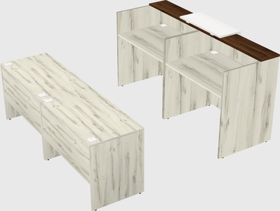 Shared u-shaped reception desks