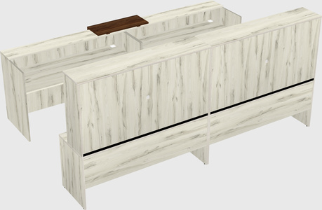 Shared u-shaped reception desks