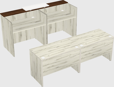 Shared u-shaped reception desks